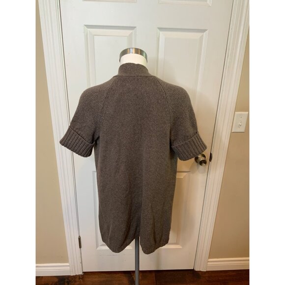 Vince Brown Wool Blend Knit Short Sleeve Cardigan, Size S - Picture 4 of 5